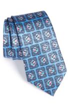 Men's Ermenegildo Zegna Medallion Silk Blend Tie, Size - Blue