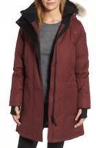 Women's Nobis Hooded Down Parka With Genuine Coyote Fur Trim - Red