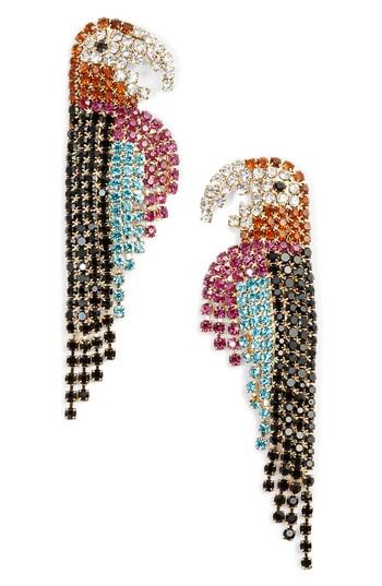Women's Mad Jewels Polly Parrot Rhinestone Statement Earrings