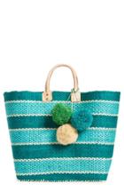 Mar Y Sol 'capri' Woven Tote With Pom Charms -