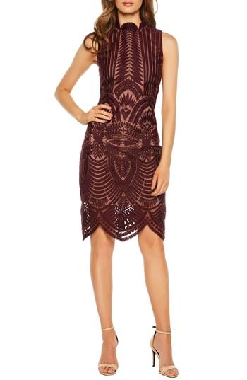 Women's Bardot Alice Lace Body-con Dress - Red