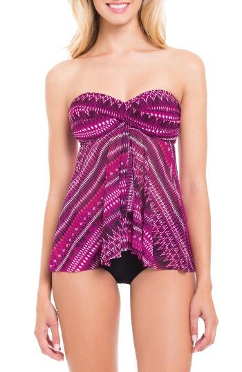 Women's Profile By Gottex Flyaway Tankini Top - Pink