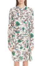 Women's Isabel Marant Rusak Floral Print Stretch Silk Blouse Us / 38 Fr - Ivory