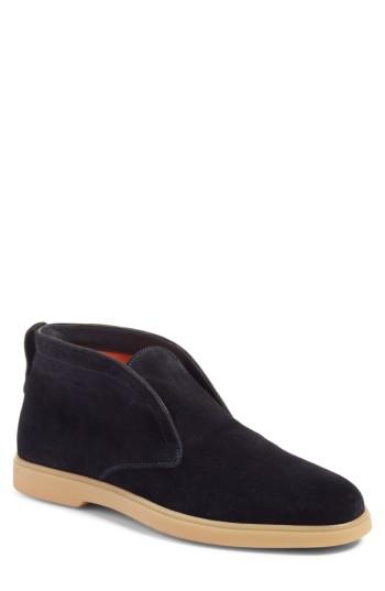 Men's Santoni Gus Laceless Chukka Boot D - Blue