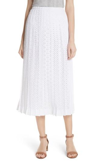 Women's Tory Burch Carine Eyelet Midi Skirt - White