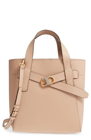 Tory Burch Small Gemini Link Leather Tote - Beige