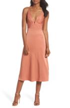 Women's Sau Lee Lea Plunge Neck Midi Dress