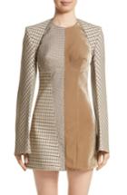 Women's Stella Mccartney Check Wool Blend Shrug Us / 42 It - Beige