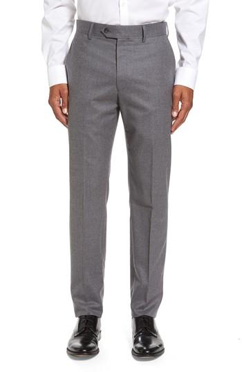 Men's Todd Snyder White Label Sutton Flat Front Stretch Wool Trousers R - Grey
