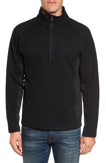 Men's Spyder Outbound Quarter Zip Knit Pullover - Black