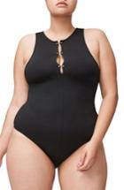 Women's Good American The Golden Touch Triple Keyhole Bodysuit - Black