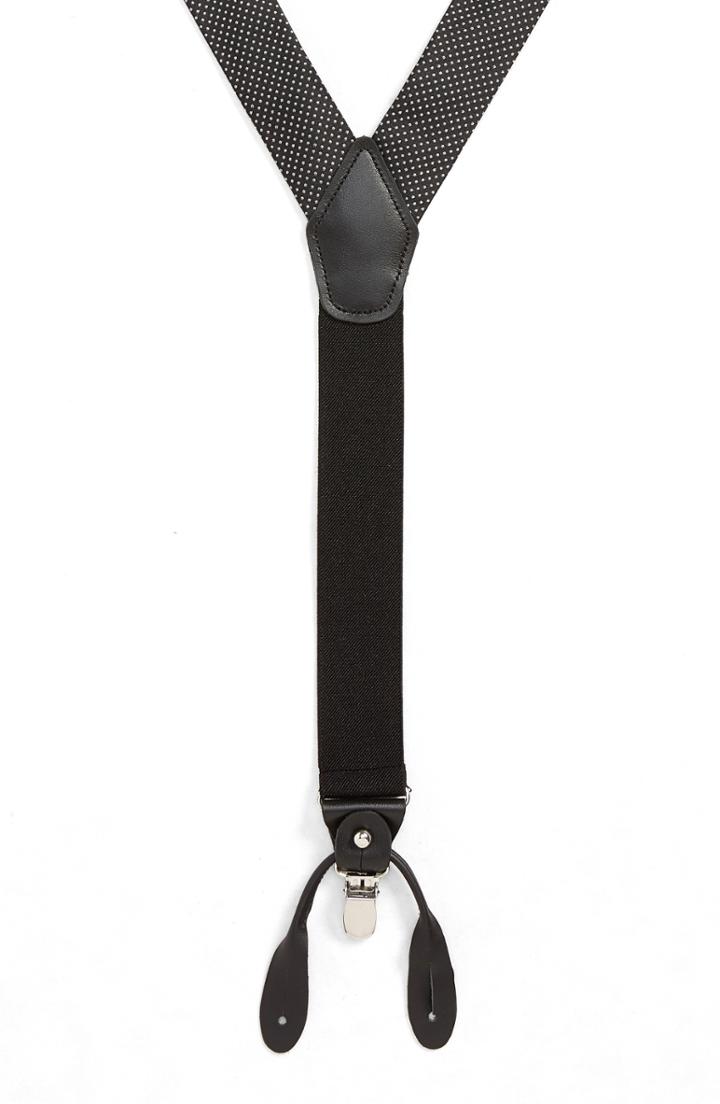 Men's Nordstrom Men's Shop Dot Suspenders, Size - Black/ Silver