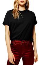 Women's Topshop Washed Cotton Tee - Black