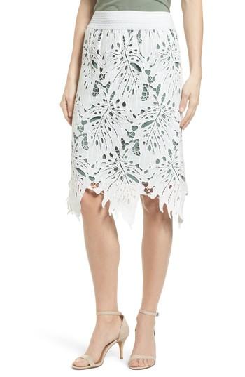 Women's Nic+zoe Falling Lace Skirt - Beige