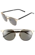 Women's Linda Farrow 54mm 22 Karat Gold Trim Sunglasses - Yellow Gold/ Black
