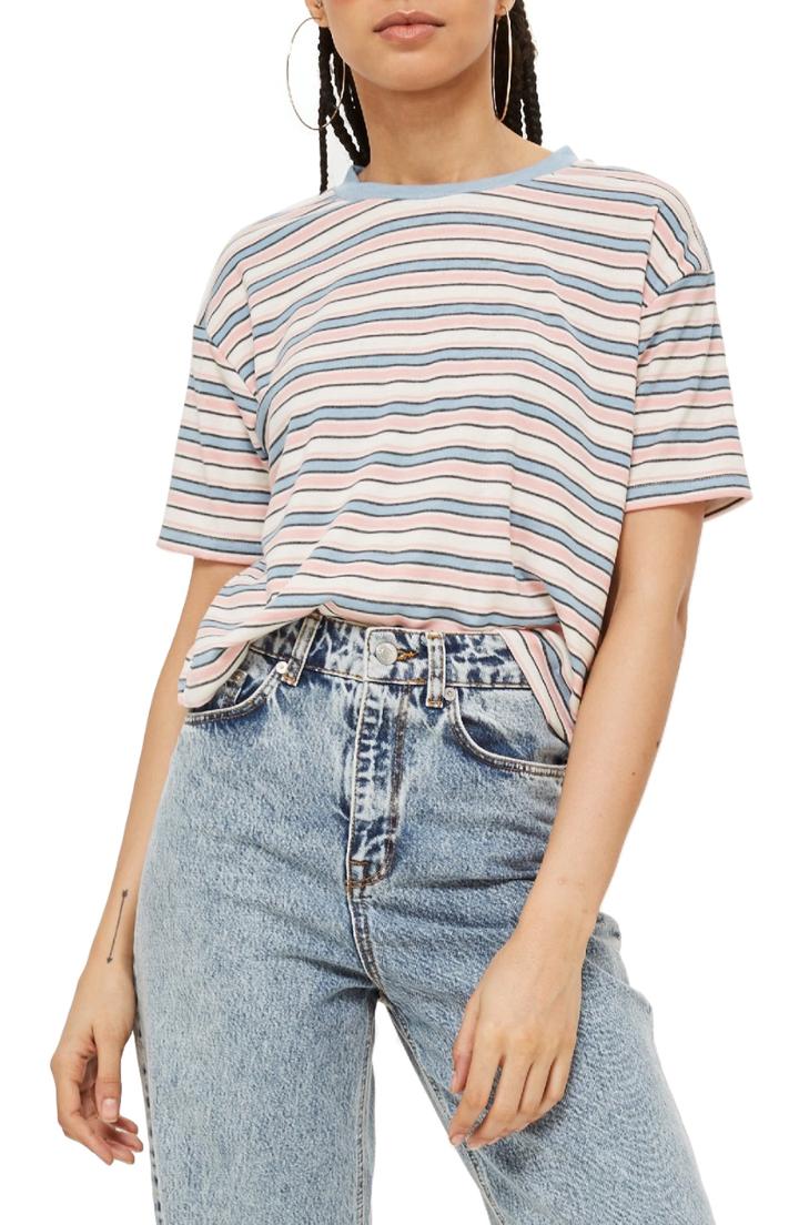 Women's Topshop Multi Stripe Boxy Tee
