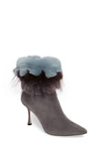 Women's Manolo Blahnik Remola Genuine Rabbit & Fox Fur Bootie Us / 36eu - Grey