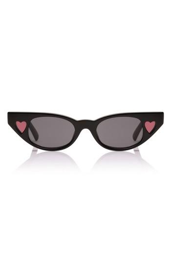 Women's Adam Selman X Le Specs The Heartbreaker 56mm Cat Eye Sunglasses - Black/ Smoke Mono