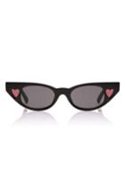Women's Adam Selman X Le Specs The Heartbreaker 56mm Cat Eye Sunglasses - Black/ Smoke Mono