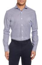 Men's Duchamp Trim Fit Geometric Dress Shirt - 32/33 - Blue