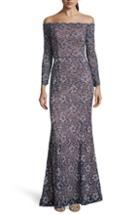 Women's Xscape Off The Shoulder Lace Evening Dress - Blue