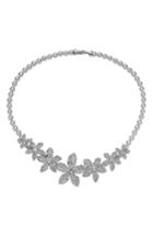 Women's Nina Swarovski Crystal & Faux Pearl Frontal Necklace