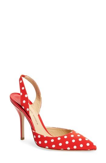 Women's Paul Andrew Polka Dot Passion Slingback Pump Us / 36eu - Red