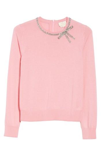 Women's Kate Spade New York Bow Embellished Sweater, Size - Pink