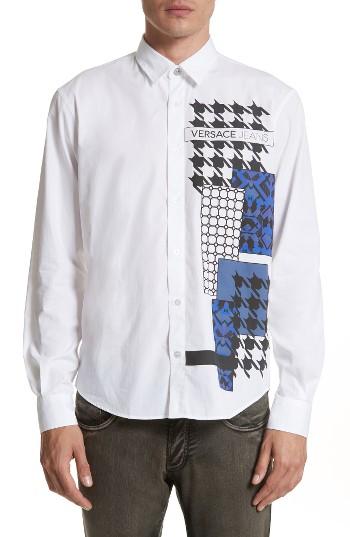 Men's Versace Jeans Houndstooth Print Sport Shirt