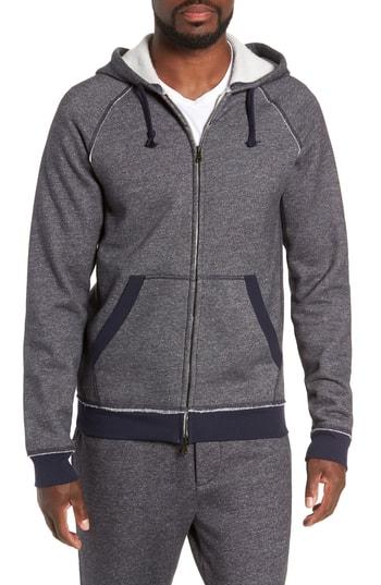Men's Mills Supply Redono Bird's Eye Hooded Zip Sweatshirt - Blue