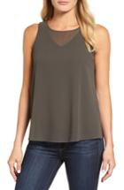 Petite Women's Nic+zoe Sheer Collection Top P - Green