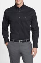 Men's Nordstrom Men's Shop Smartcare(tm) Traditional Fit Twill Boat Shirt, Size - Black