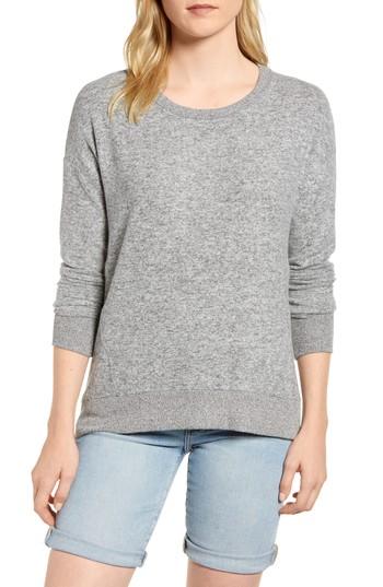 Women's Gibson X Living In Yellow Chelsea Cozy Fleece Shirttail Sweater - Grey