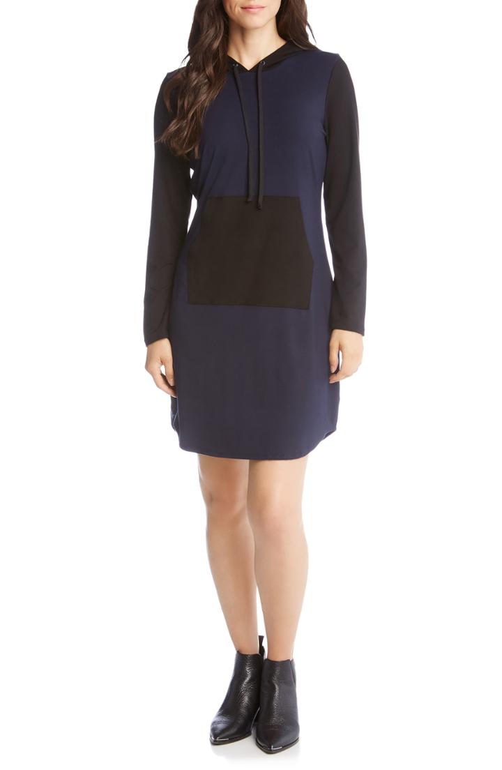 Women's Karen Kane Contrast Hoodie Dress - Blue