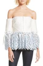 Women's Self-portrait Broderie Off The Shoulder Top