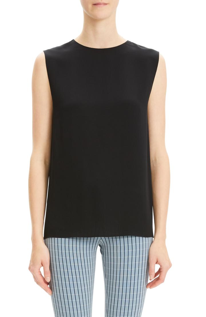 Women's Theory Continuous Silk Shell, Size - Black