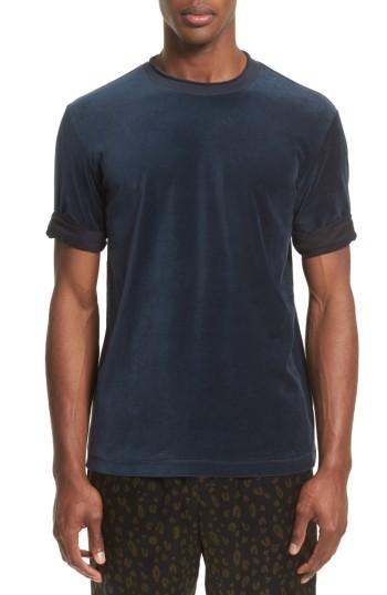 Men's 3.1 Phillip Lim Velour Crewneck T-shirt - Blue