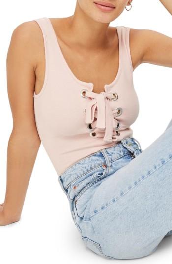 Women's Topshop Lace-up Bodysuit