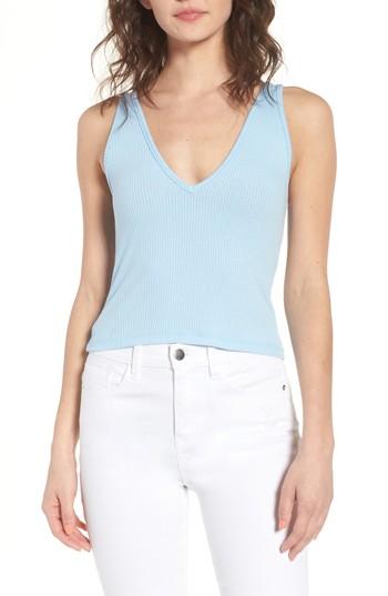 Women's Bp. Double V Rib Knit Tank, Size - Blue