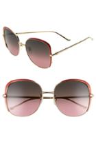 Women's Gucci 58mm Gradient Sunglasses - Gold/ Red Gradient