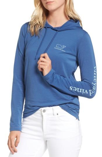 Women's Vineyard Vines Whale Tail Hooded Tee - Blue