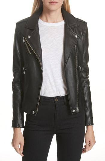 Women's Iro Leather Moto Jacket Us / 40 Fr - Black