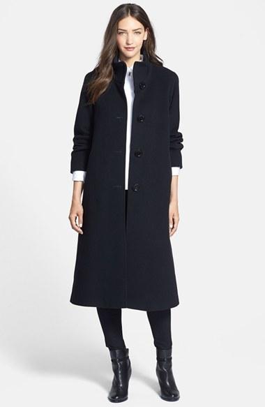 Women's Cinzia Rocca Due Stand Collar Side Slit Long Coat