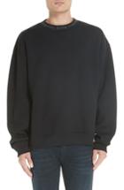 Men's Acne Studios Logo Collar Oversize Sweatshirt - Black