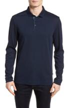Men's Boss Denim Trim Polo, Size - Blue
