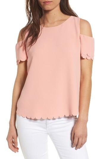 Women's Cooper & Ella Mila Scallop Cold Shoulder Top - Pink