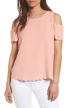 Women's Cooper & Ella Mila Scallop Cold Shoulder Top - Pink