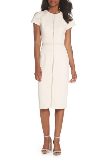 Women's Maggy London Dream Crepe Sheath Dress - Beige