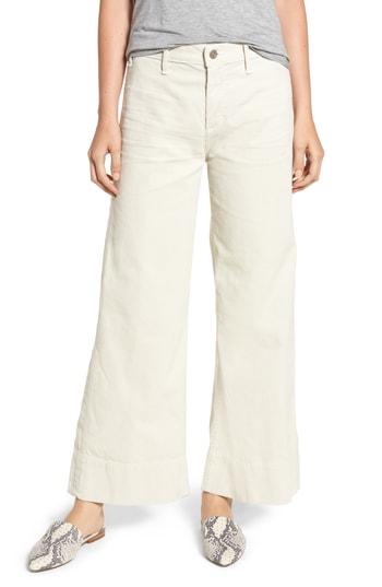 Women's Citizens Of Humanity Abigal High Waist Ankle Wide Leg Corduroy Pants - Ivory