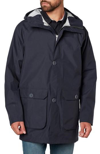 Men's Helly Hansen Elements Hooded Rain Jacket - Blue